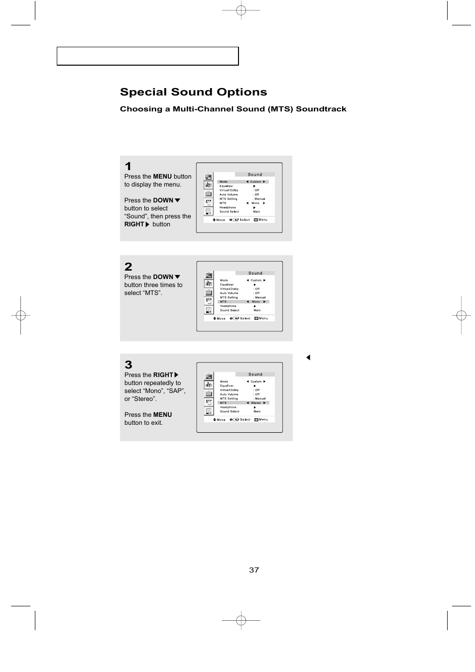 Special sound options | Samsung LTN226WX-XAC User Manual | Page 45 / 72