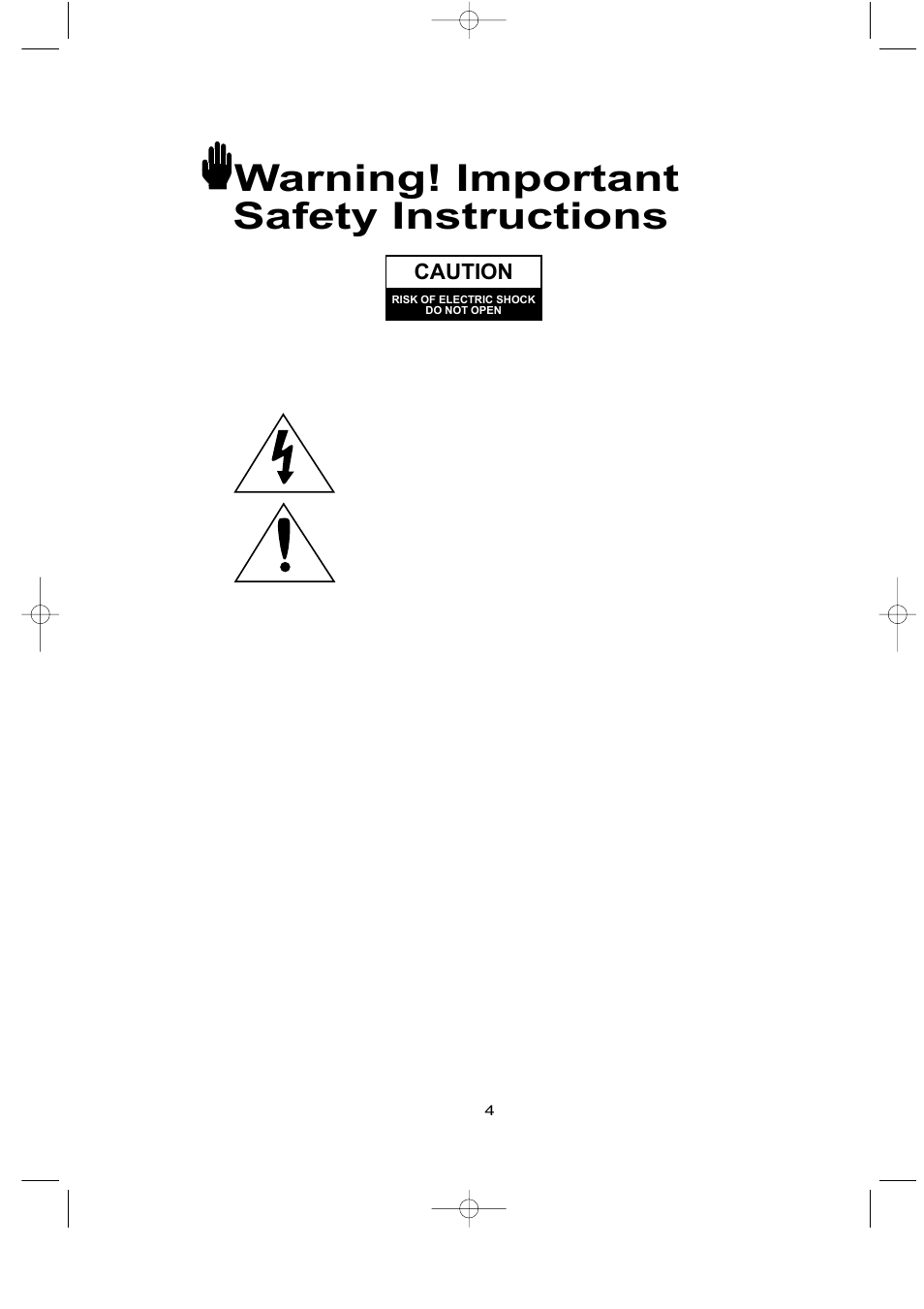 Warning! important safety instructions, Caution | Samsung LTN226WX-XAC User Manual | Page 5 / 72