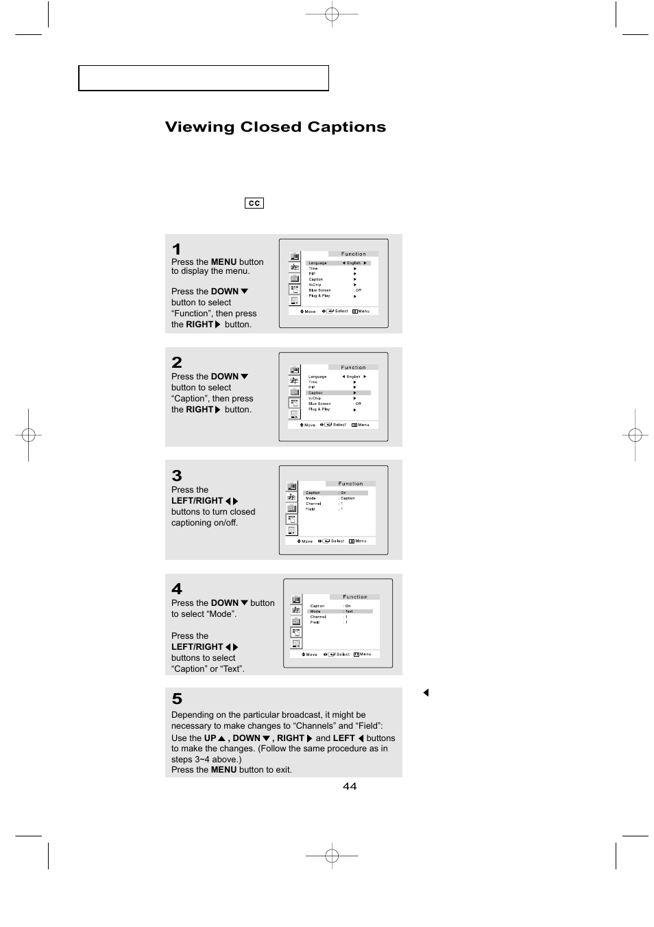 Viewing closed captions | Samsung LTN226WX-XAC User Manual | Page 52 / 72