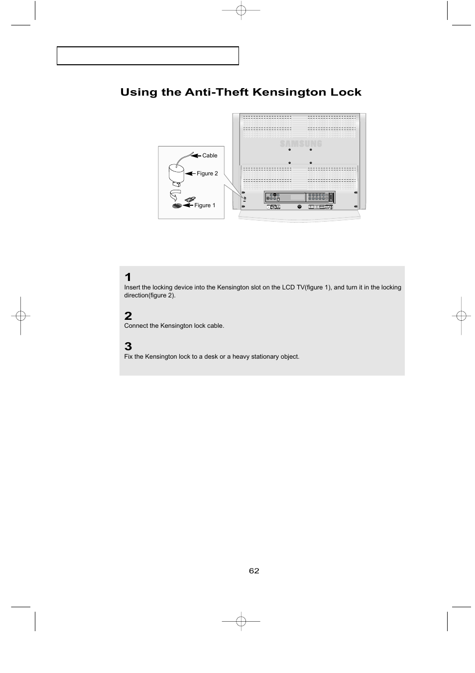 Using the anti-theft kensington lock | Samsung LTN226WX-XAC User Manual | Page 70 / 72