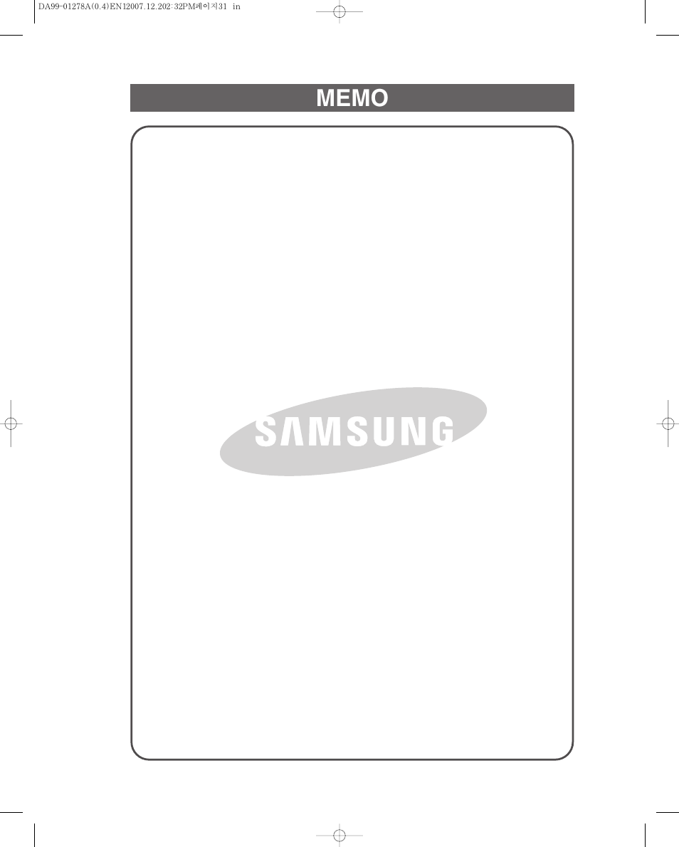 Samsung RS267LBSH-XAA User Manual | Page 31 / 32