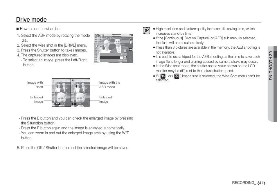 Drive mode | Samsung EC-S85ZZBBA-SP User Manual | Page 42 / 110