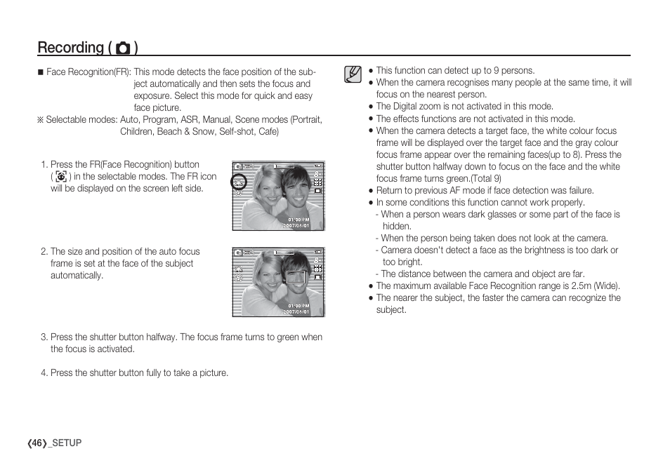 Recording ( т ) | Samsung EC-S85ZZBBA-SP User Manual | Page 47 / 110