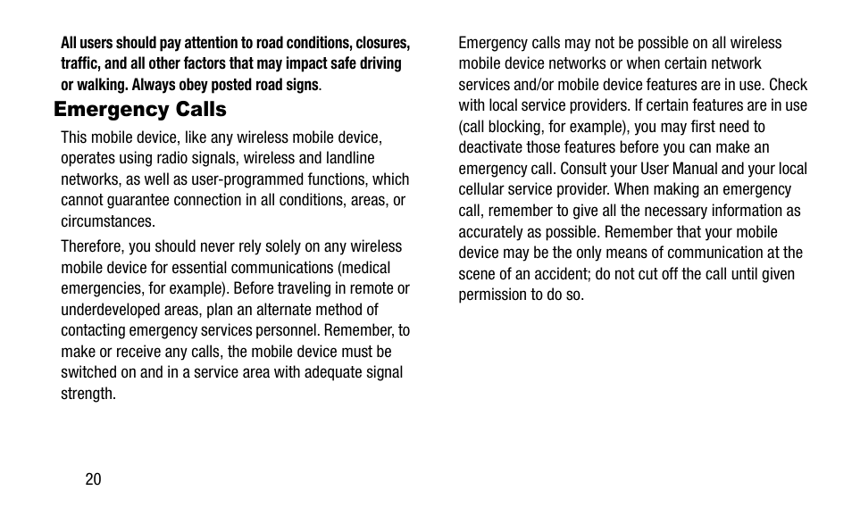 Emergency calls | Samsung SGH-I527ZKBATT User Manual | Page 26 / 58