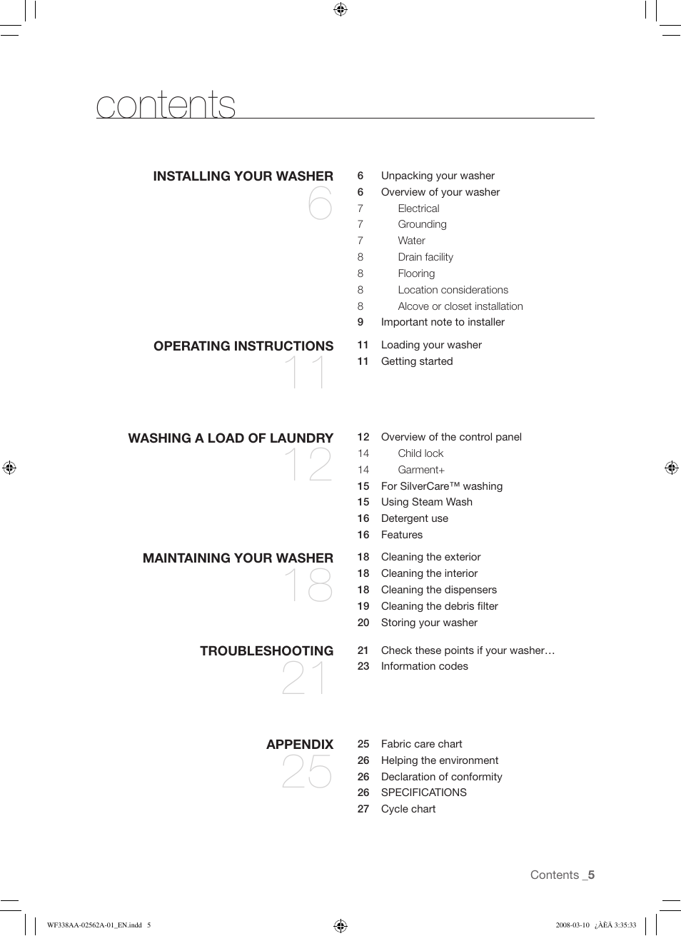 Samsung WF338AAB-XAA User Manual | Page 5 / 60