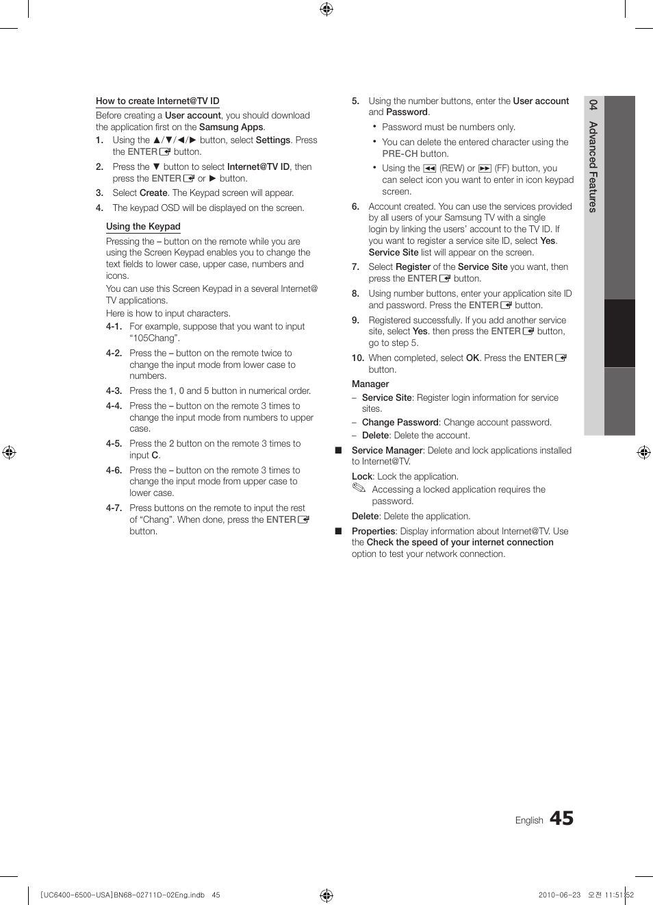 Samsung UN55C6500VFXZA User Manual | Page 45 / 64