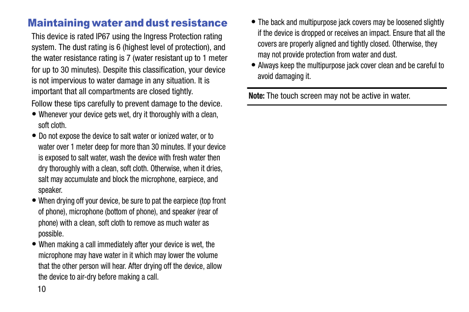 Maintaining water and dust resistance | Samsung SM-G900AZKZAIO User Manual | Page 18 / 200
