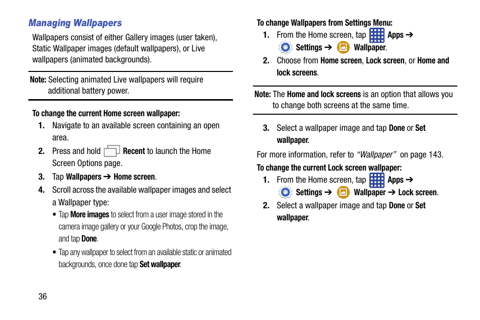 Managing wallpapers | Samsung SM-G900AZKZAIO User Manual | Page 44 / 200