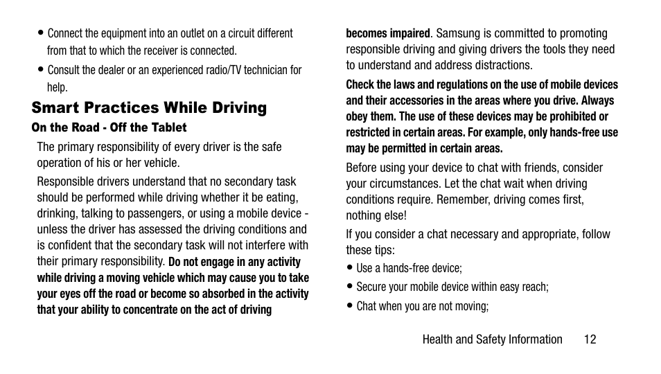 Smart practices while driving | Samsung SM-T217AZKAATT User Manual | Page 17 / 54