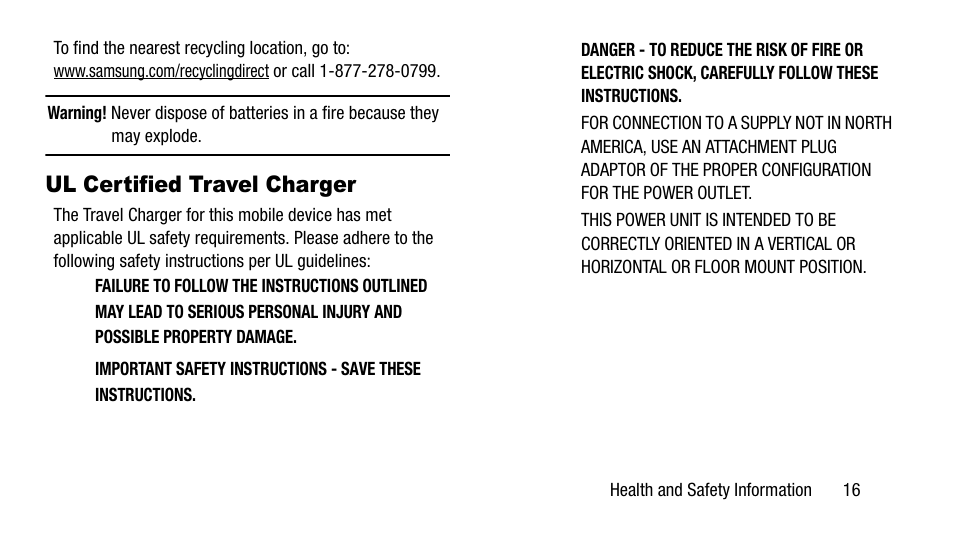 Ul certified travel charger | Samsung SM-T217AZKAATT User Manual | Page 21 / 54