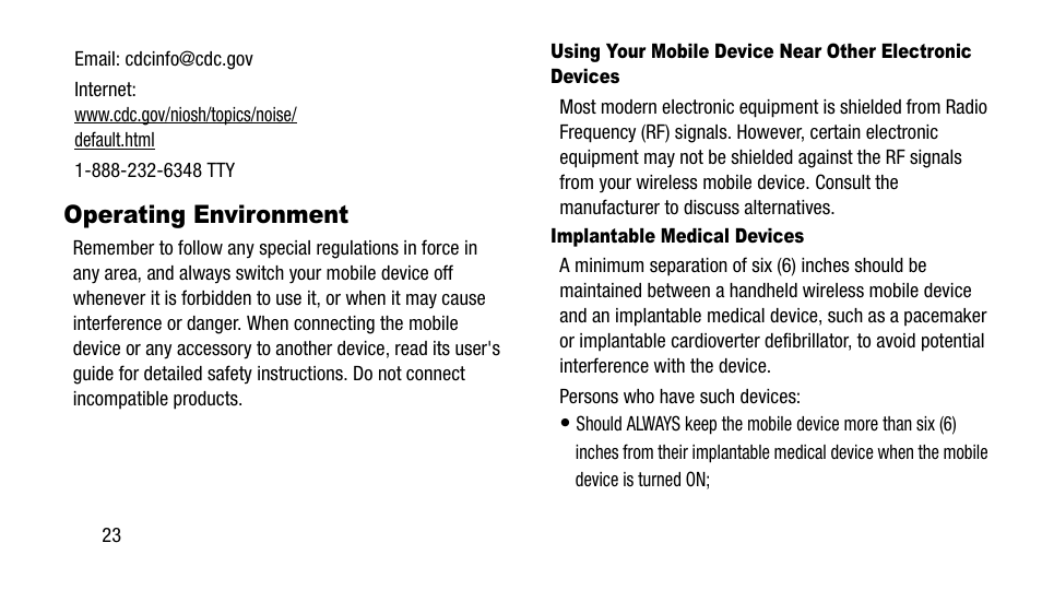 Operating environment | Samsung SM-T217AZKAATT User Manual | Page 28 / 54