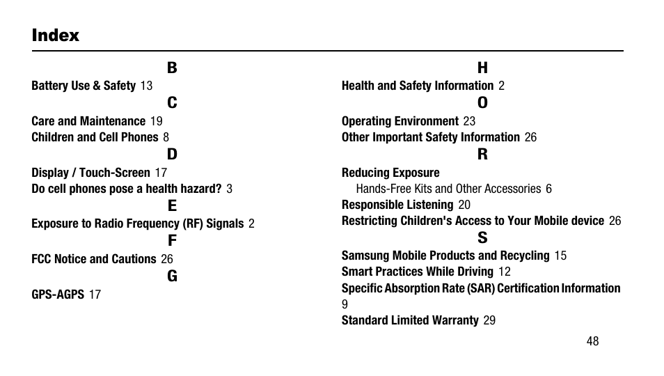 Index | Samsung SM-T217AZKAATT User Manual | Page 53 / 54