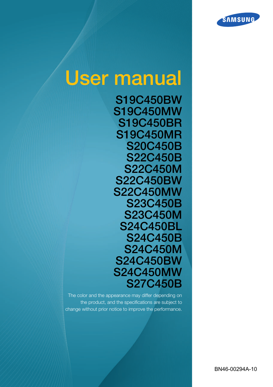 Samsung LS19C45KBRV-GO User Manual | 122 pages