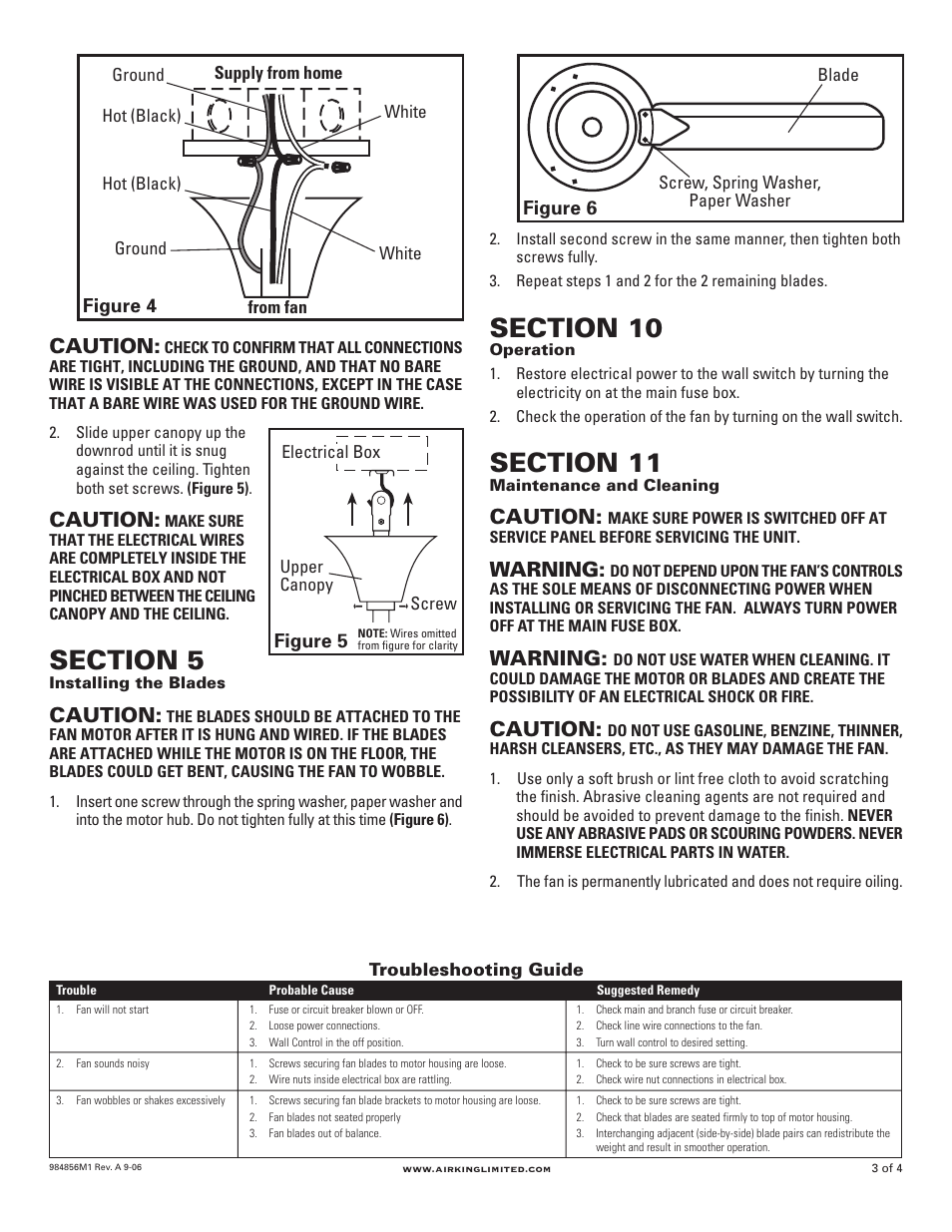 Caution, Warning, Figure 4 | Figure 6, Figure 5 | Air King 9856M1 User Manual | Page 3 / 4