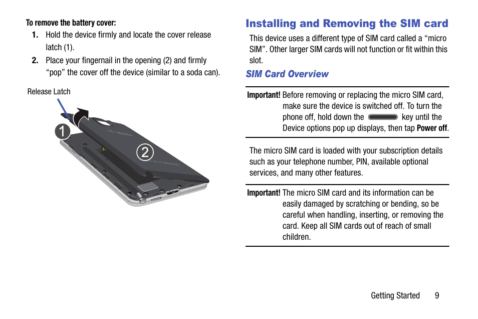 Installing and removing the sim card | Samsung SM-N900TZWETMB User Manual | Page 15 / 375