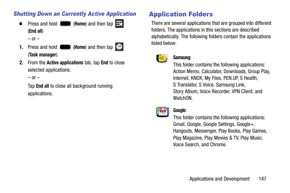 Application folders | Samsung SM-N900TZWETMB User Manual | Page 153 / 375