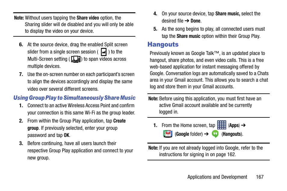 Hangouts | Samsung SM-N900TZWETMB User Manual | Page 173 / 375