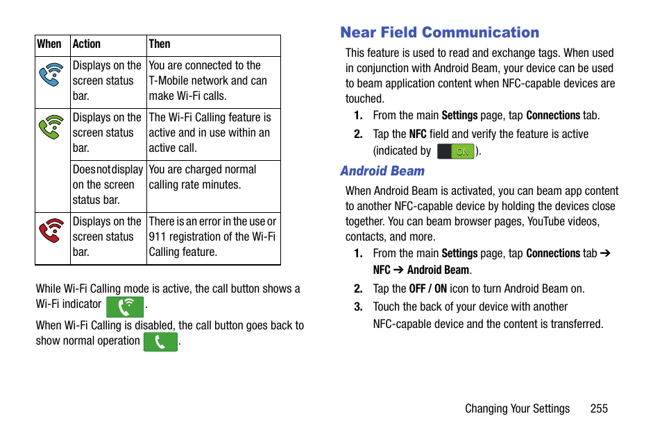 Near field communication | Samsung SM-N900TZWETMB User Manual | Page 261 / 375