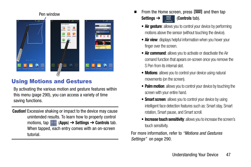 Using motions and gestures | Samsung SM-N900TZWETMB User Manual | Page 53 / 375