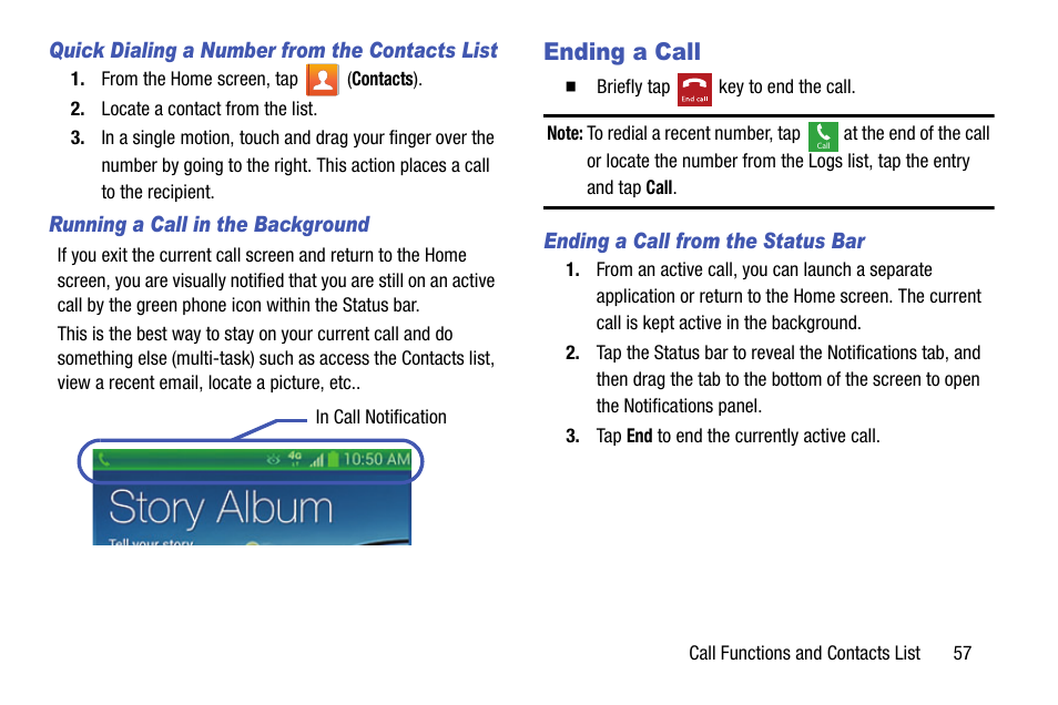 Ending a call | Samsung SM-N900TZWETMB User Manual | Page 63 / 375