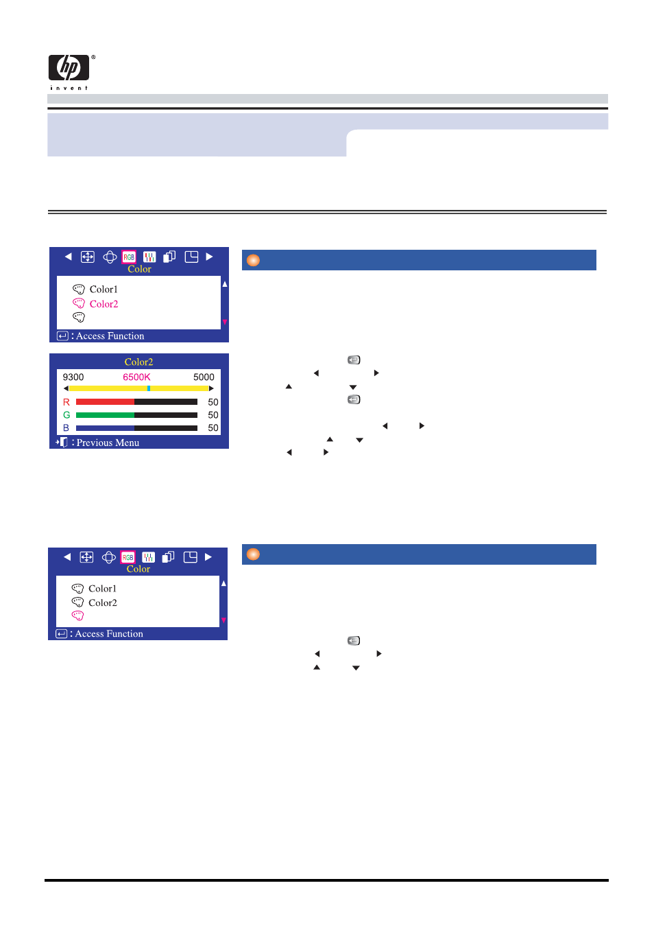 O n -screen display, Color2, Srgb | User’s guide 26, Menu how to adjust | Samsung CA19ISBL-XAZ User Manual | Page 34 / 105