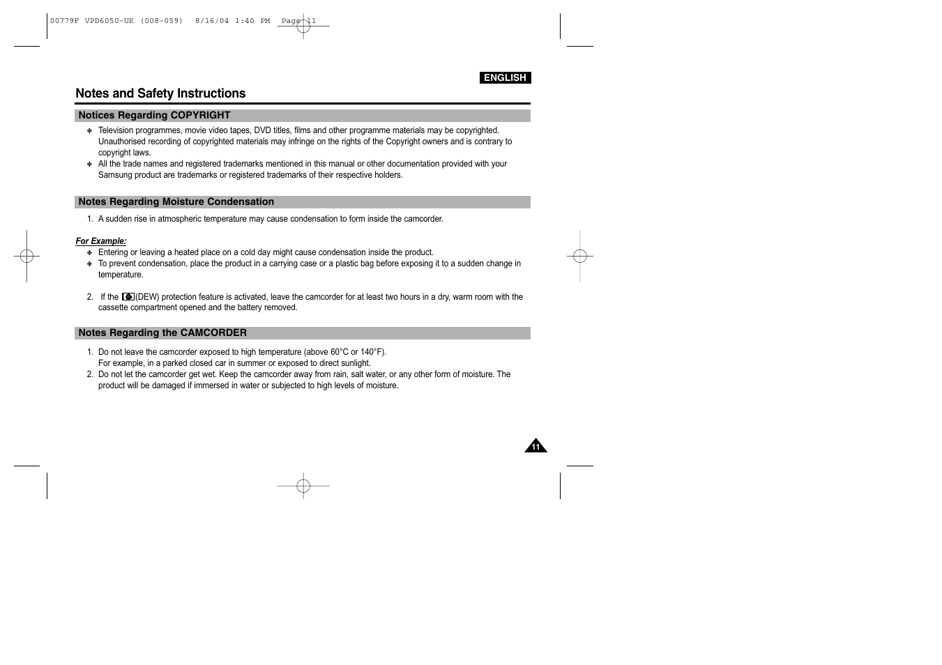 Samsung SC-D5000-XAC User Manual | Page 11 / 166