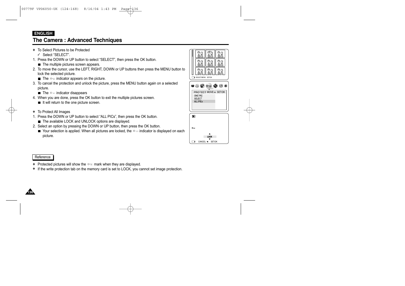 The camera : advanced techniques | Samsung SC-D5000-XAC User Manual | Page 136 / 166