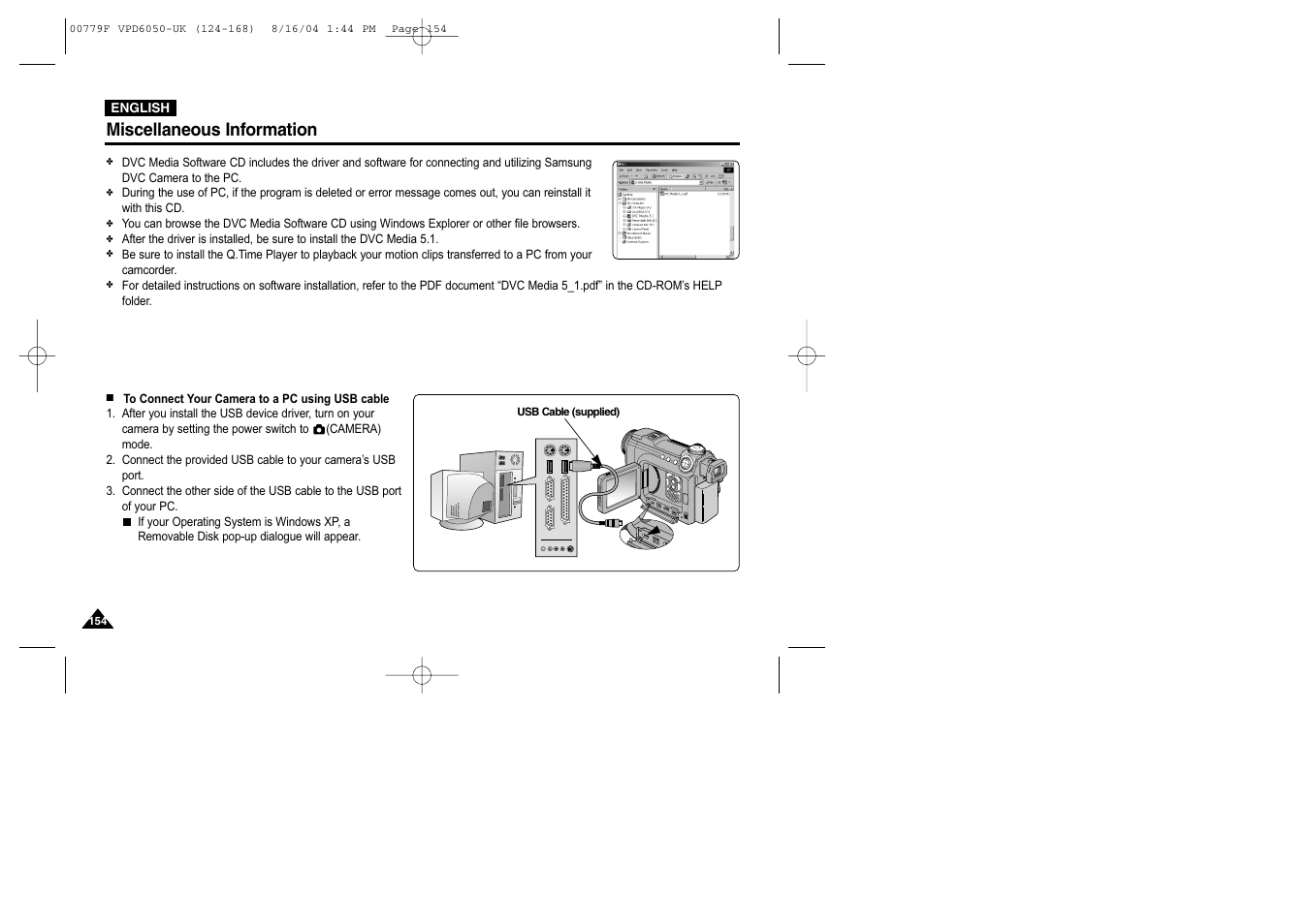 Miscellaneous information | Samsung SC-D5000-XAC User Manual | Page 154 / 166