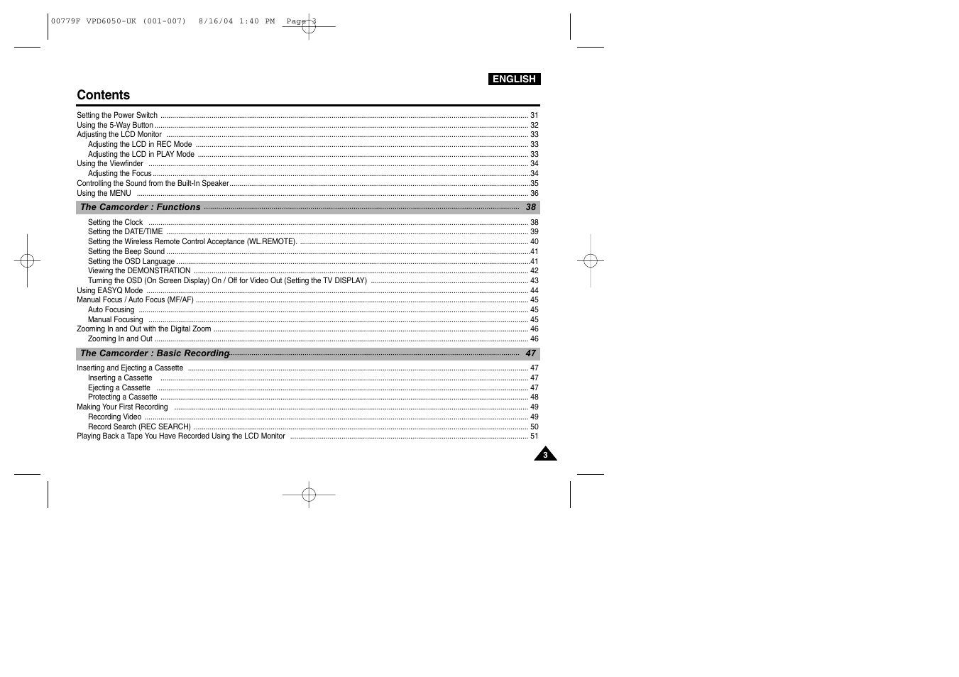 Samsung SC-D5000-XAC User Manual | Page 3 / 166