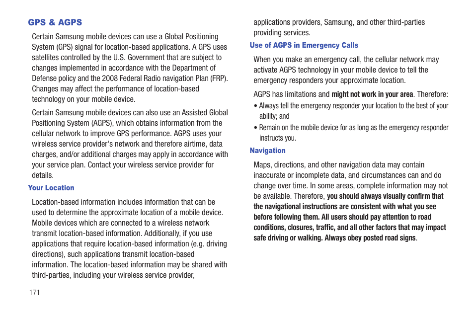 Gps & agps | Samsung SGH-I897ZKZATT User Manual | Page 176 / 199