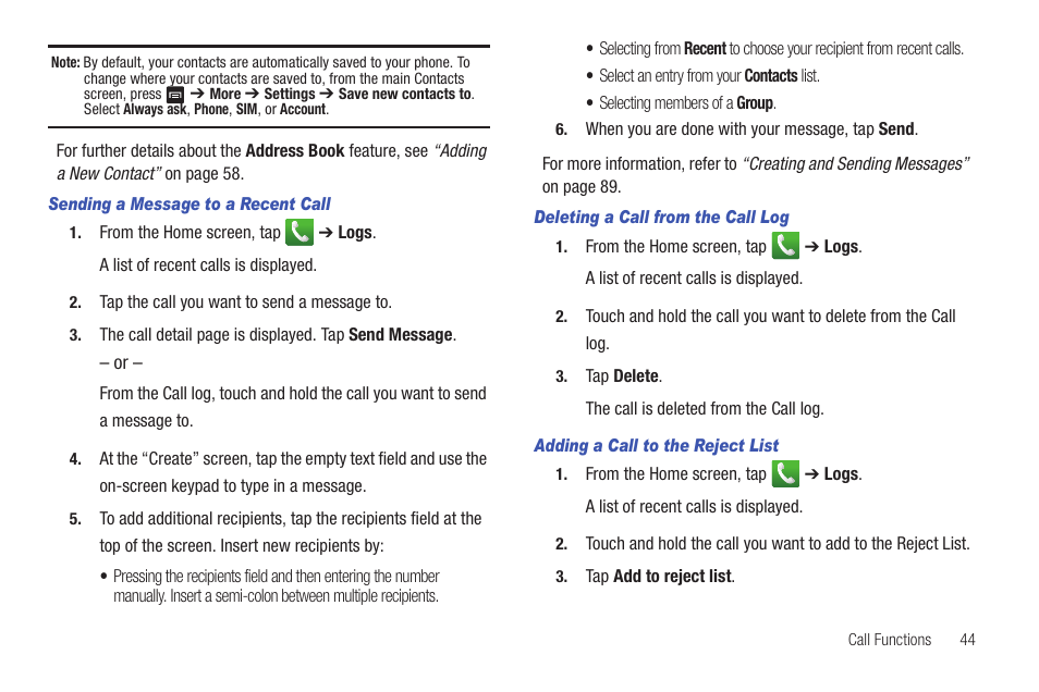 Samsung SGH-I897ZKZATT User Manual | Page 49 / 199