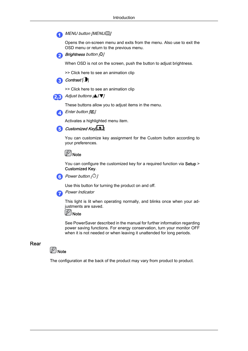 Rear | Samsung LS22CMFKFV-ZA User Manual | Page 4 / 15