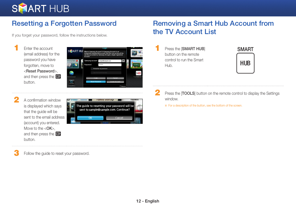 Resetting a forgotten password | Samsung BD-EM59-ZA User Manual | Page 12 / 29