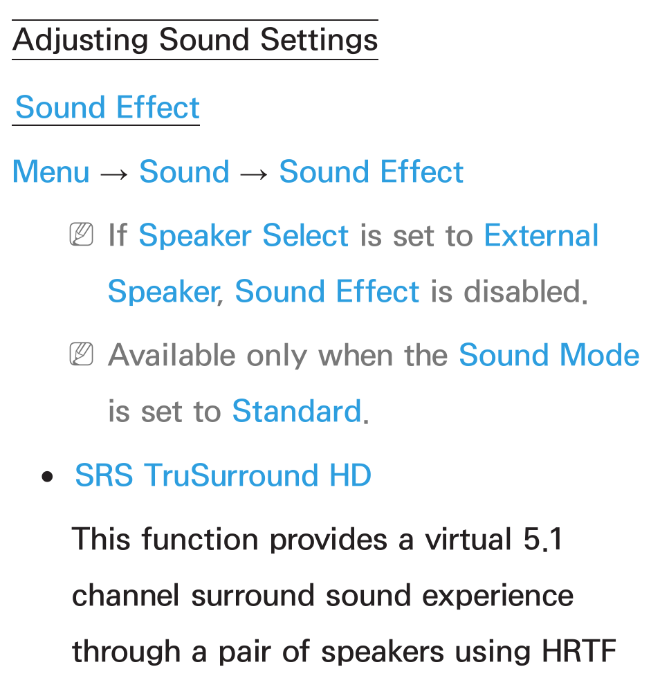 Adjusting sound settings | Samsung UN55ES6580FXZA User Manual | Page 96 / 675