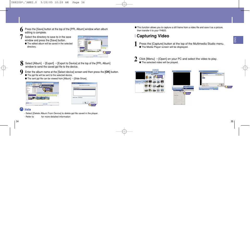 Using multimedia studio, Icapturing video | Samsung YH-820MC-XAA User Manual | Page 18 / 35