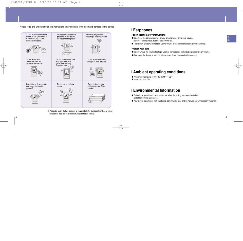 Safety instructions, Rec a↔b | Samsung YH-820MC-XAA User Manual | Page 3 / 35