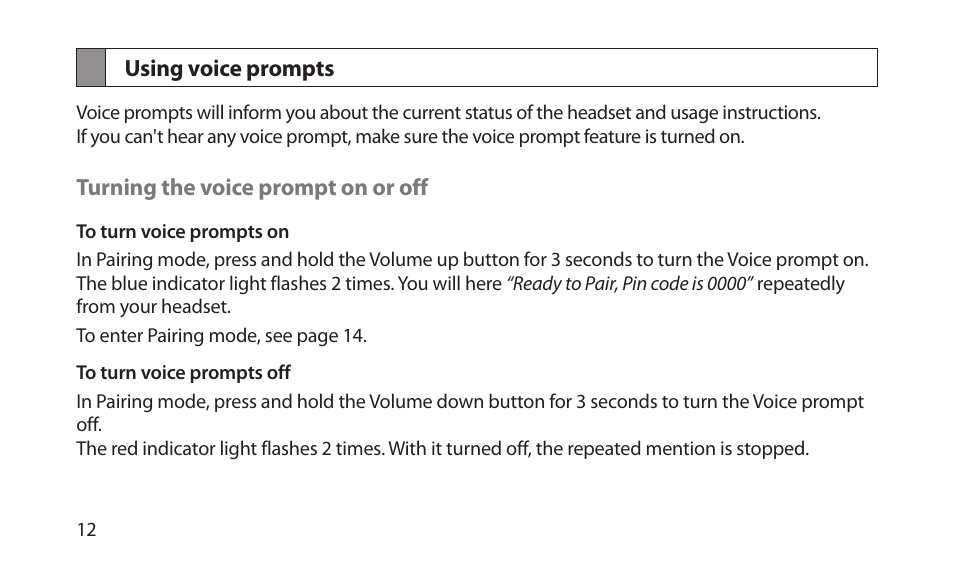 Using voice prompts | Samsung BHM1700NKACSTA User Manual | Page 14 / 78