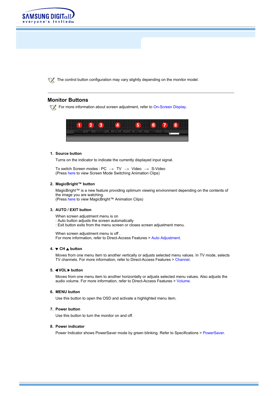 Adjusting your lcd monitor, User controls, 케이블 연결 | Monitor buttons | Samsung MH15NSSS-XAX User Manual | Page 27 / 61