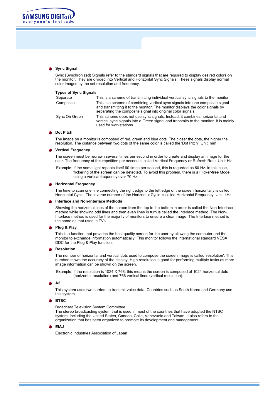 Terms, Preset timing modes | Samsung MH15NSSS-XAX User Manual | Page 50 / 61