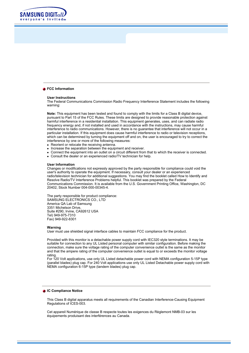 Regulatory | Samsung MH15NSSS-XAX User Manual | Page 51 / 61