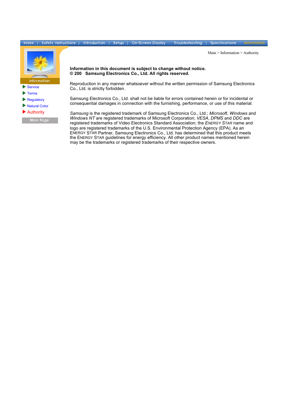 Samsung CF21MSBU-XBM User Manual | Page 58 / 58