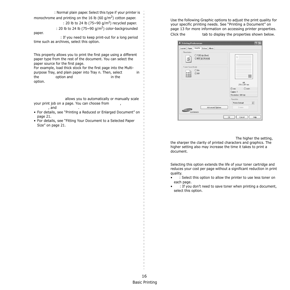 Graphics tab | Samsung SCX-6555N-XBG User Manual | Page 142 / 175