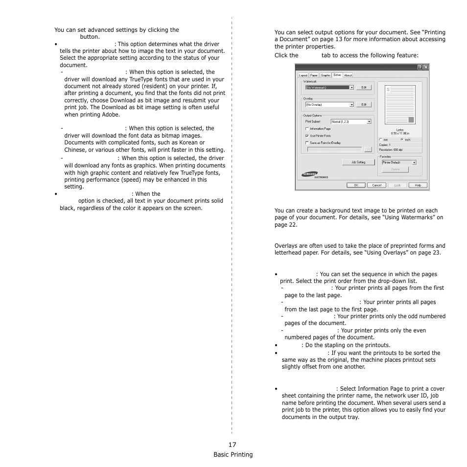 Extras tab | Samsung SCX-6555N-XBG User Manual | Page 143 / 175