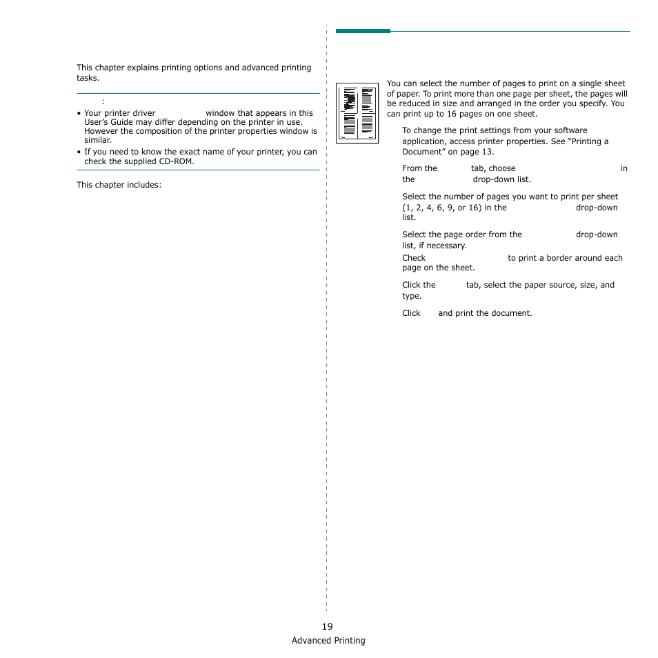 Advanced printing | Samsung SCX-6555N-XBG User Manual | Page 145 / 175
