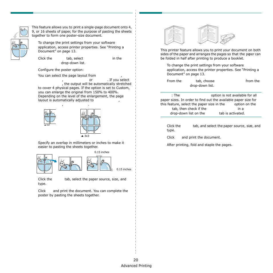 Printing posters, Printing booklets, Printing posters printing booklets | Samsung SCX-6555N-XBG User Manual | Page 146 / 175