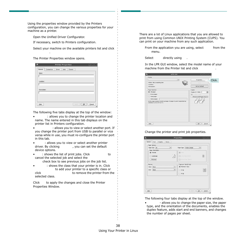 Configuring printer properties, Printing a document, Printing from applications | Configuring printer properties printing a document | Samsung SCX-6555N-XBG User Manual | Page 164 / 175