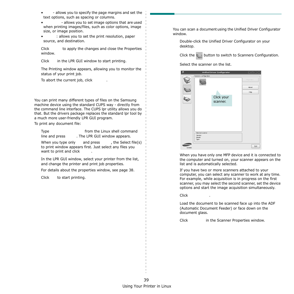 Printing files, Scanning a document | Samsung SCX-6555N-XBG User Manual | Page 165 / 175