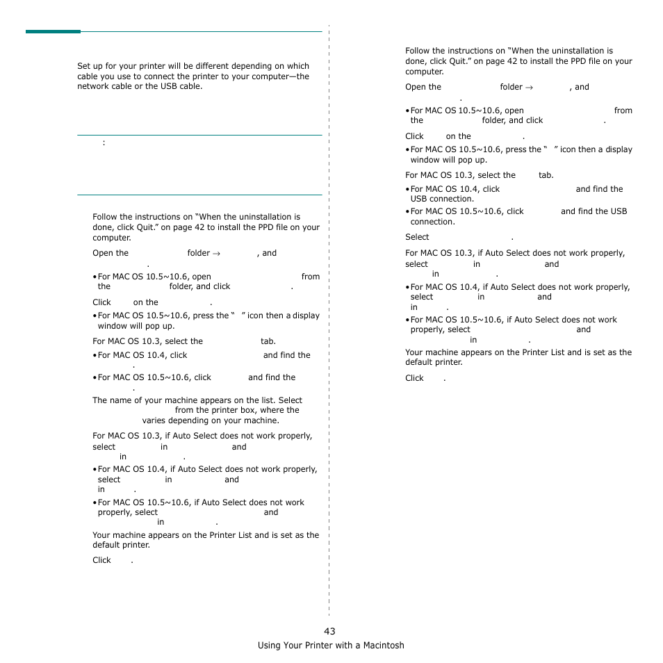 Setting up the printer, For a network-connected, For a usb-connected | E “setting up the printer | Samsung SCX-6555N-XBG User Manual | Page 169 / 175