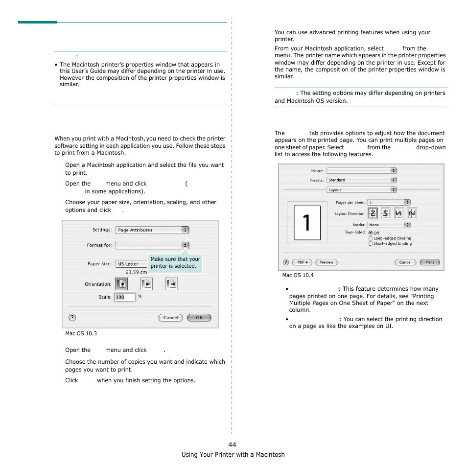 Printing, Printing a document, Changing printer settings | Printing a document changing printer settings | Samsung SCX-6555N-XBG User Manual | Page 170 / 175