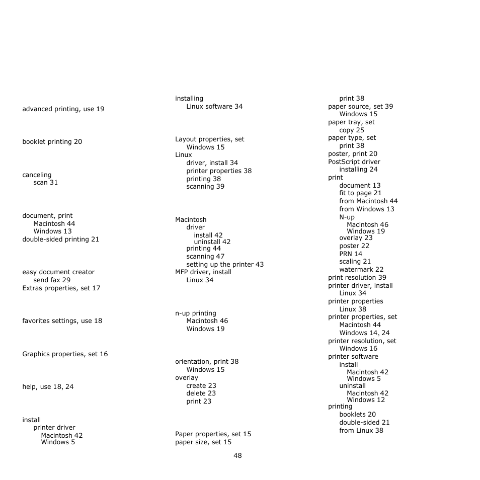 Software section index, Ndex, Oftware | Samsung SCX-6555N-XBG User Manual | Page 174 / 175